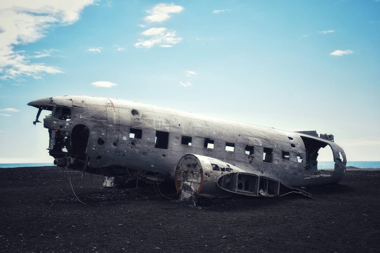 Rusted fuselage of a crashed US Navy DC-3