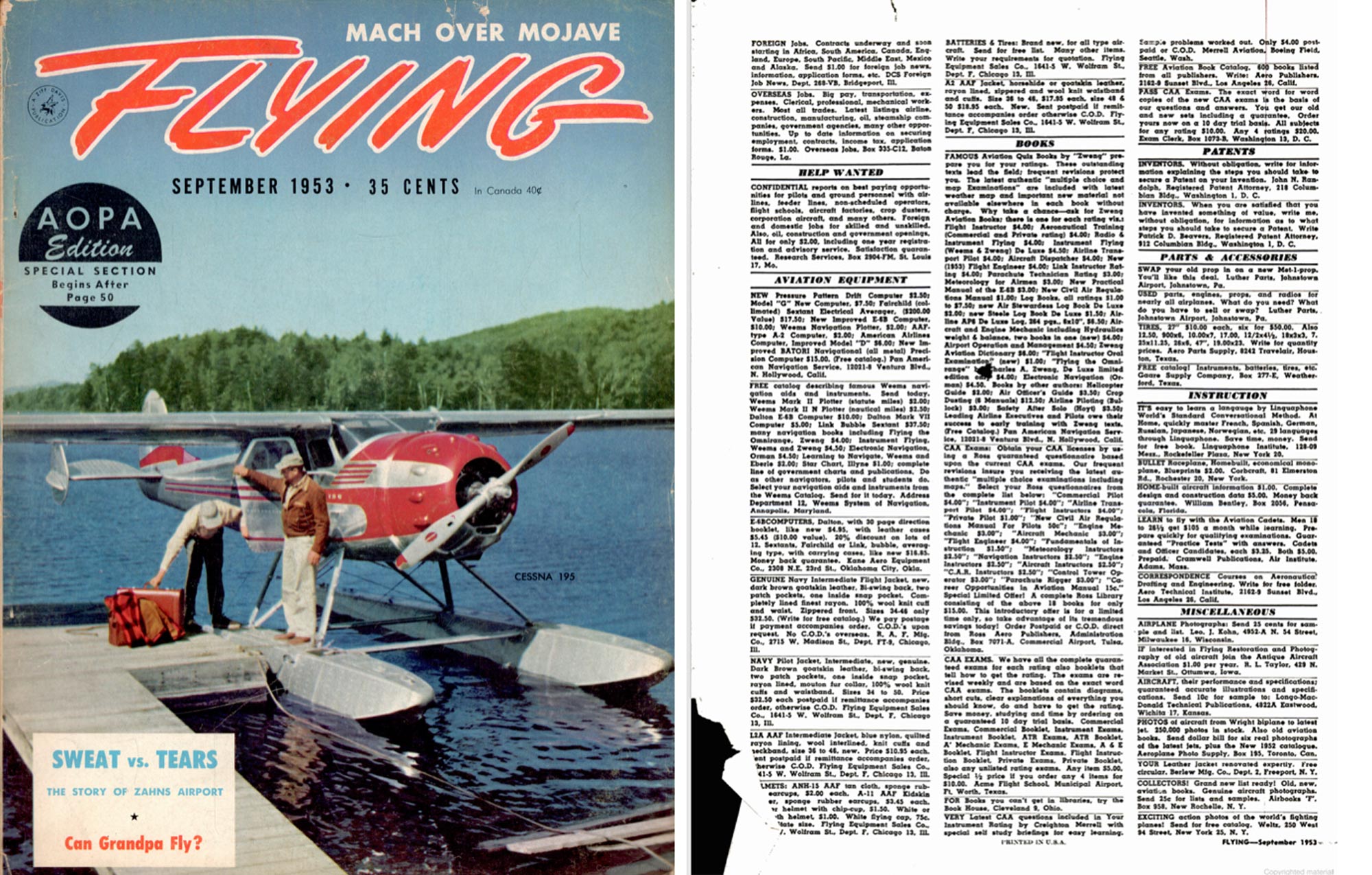 Flying Magazine September 1953 issue