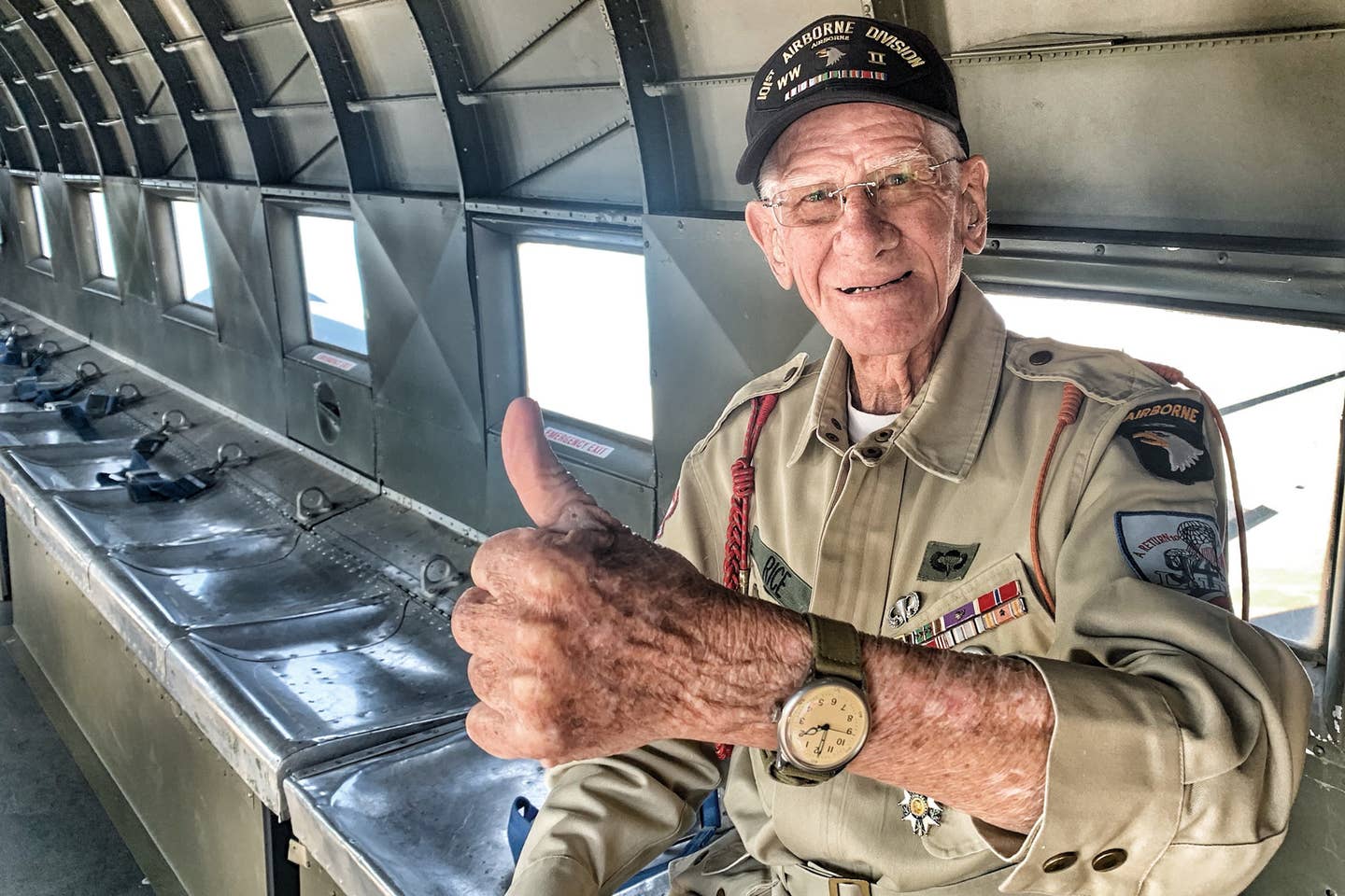 Tom Rice flies aboard D-Day Doll