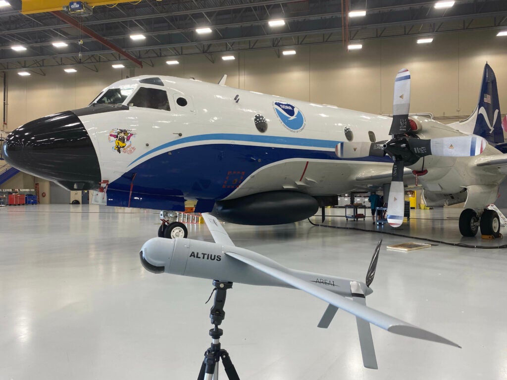 NOAA WP-3D with Altius drone mockup 